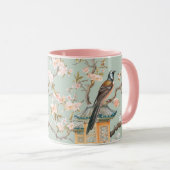 Chinoiserie Bird & Pink Cherry Blossom Tasse (VorderseiteRechts)