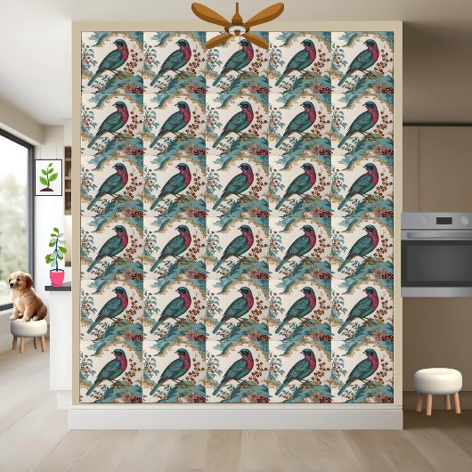 Chinoiserie Bird und Floral Tile Fliese