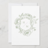 Chinoiserie Bird Wappen Border Wedding Einladung (Rückseite)