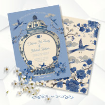 Chinoiserie Birds Floral Jar Wedding