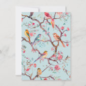 Chinoiserie Birds Kirsche Blüten Baby Dusche Vase Einladung (Rückseite)