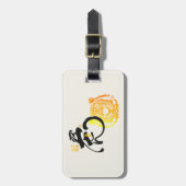 Chinoiserie Black & Golden Tiger Symbol Gepäckanhänger (Vorderseite vertikal)