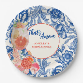 Chinoiserie Blau Blütenblume Thai Amore Brautparty Pappteller