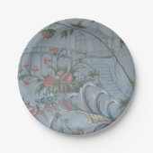 Chinoiserie Blau China Blumengarten Rosa Pappteller (Vorderseite)