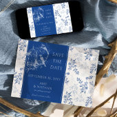 Chinoiserie Blau Romantisches Foto Hochzeit Save The Date