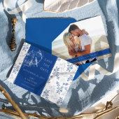Chinoiserie Blau Romantisches Foto Hochzeit Save The Date