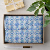 Chinoiserie Blau Teller Muster Seidenpapier (Geschenk)
