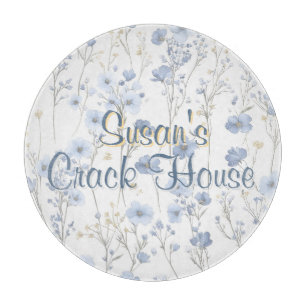 Chinoiserie Blau Toile Maß Mahjong Schneidebrett