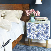 Chinoiserie Blau und Weiß-asiatische Blumendekoupa Seidenpapier