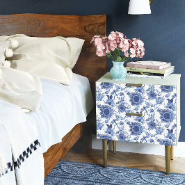 Chinoiserie Blau und Weiß-asiatische Blumendekoupa Seidenpapier