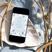 Chinoiserie Blau und Weiß Einladung