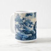Chinoiserie Blau und Weiß Porzellan Design Kaffeetasse (Vorderseite Links)