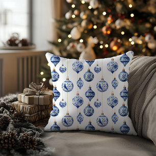 Chinoiserie Blau und Weiß Weihnachtsschmuck Kissen