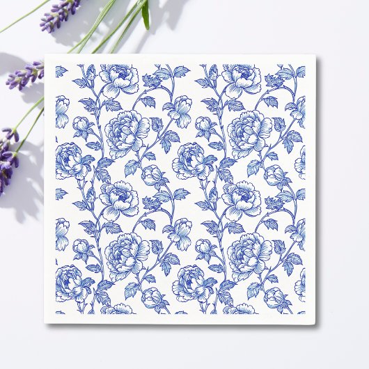 Chinoiserie Blau und Weißbuch Serviette