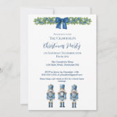 Chinoiserie Blau und Weiße Nutcracker Weihnachten Einladung (Vorderseite)