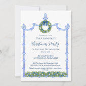 Chinoiserie Blau und weiße Weihnachten Einladung (Vorderseite)