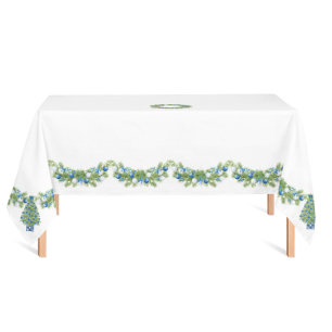 Chinoiserie Blau und weiße Weihnachten Tischdecke
