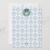 Chinoiserie Blau und weiße Weihnachtsbaume Feiertagskarte (Rückseite)