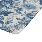 Chinoiserie Blau- und Weißspitzen Blume Schneidebrett (Ecke)