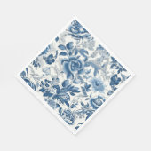 Chinoiserie Blau- und Weißspitzen Blume Serviette (Ecke)