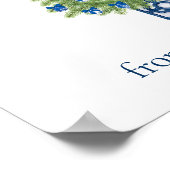 Chinoiserie Blau-Weiß-Christbaum Poster (Ecke)