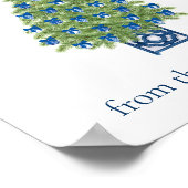 Chinoiserie Blau-Weiß-Christbaum Poster (Ecke)
