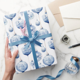 Chinoiserie Blau & Weiß Weihnachtsschmuck Geschenkpapier