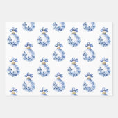 Chinoiserie Blau & Weiß Weihnachtsschmuck Geschenkpapier Set (Vorderseite 2)
