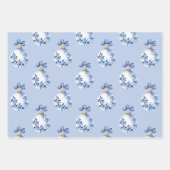Chinoiserie Blau & Weiß Weihnachtsschmuck Geschenkpapier Set (Vorderseite)