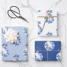 Chinoiserie Blau & Weiß Weihnachtsschmuck Geschenkpapier Set