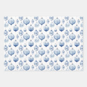 Chinoiserie Blau & Weiß Weihnachtsschmuck Geschenkpapier Set (Vorderseite 3)