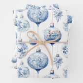 Chinoiserie Blau & Weiß Weihnachtsschmuck Geschenkpapier Set (Beispiel)