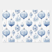 Chinoiserie Blau & Weiß Weihnachtsschmuck Geschenkpapier Set (Vorderseite)