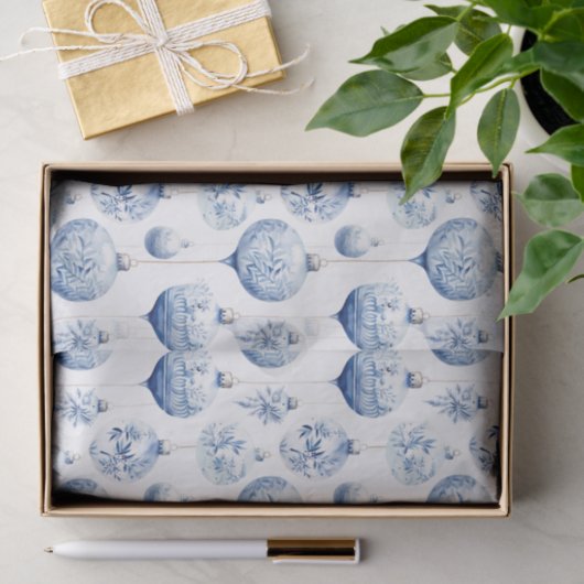 Chinoiserie Blau & Weiß Weihnachtsschmuck Seidenpapier (Geschenk)