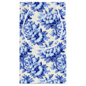 Chinoiserie Blau Weiße Blume Kleine Geschenktüte (Rückseite)