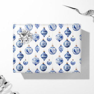 Chinoiserie Blau-Weiße Weihnachtsdekorationen Geschenkpapier