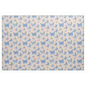 Chinoiserie Blau Weißer Schmetterling Blush Hinter Stoff (Yard (91,4 cm))