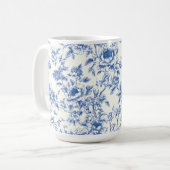 Chinoiserie Blaue Blumen-Tasse Kaffeetasse (Vorderseite Links)