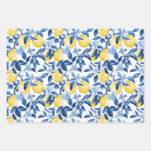 Chinoiserie Blaue Blumen Zitronen Blatt Junggesell (Vorderseite 2)