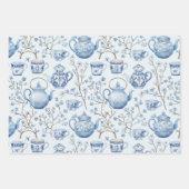 Chinoiserie Blaue Blumen Zitronen Blatt Junggesell (Vorderseite)