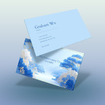 Chinoiserie Blaue Blumenelemente und Goldener Kief