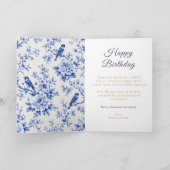 Chinoiserie Blaue Geburtstagsfeier Karte (Innenseite)