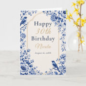 Chinoiserie Blaue Geburtstagsfeier Karte (Gelbe Blume)