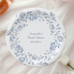 Chinoiserie Blaue Hochzeitsdusche  Pappteller