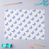 Chinoiserie Blaue Schmetterlinge Gewebe Papier (Basteln)
