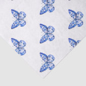 Chinoiserie Blaue Schmetterlinge Gewebe Papier (Detail)