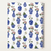Chinoiserie blaue Vasen und Blumen  Planer (Rückseite)