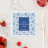 Chinoiserie Blaue Vögel und Blume Geburtstag Serviette (Beispiel)