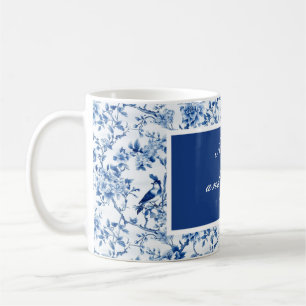 Chinoiserie Blaue Vögel und Blumen Hochzeit Kaffeetasse