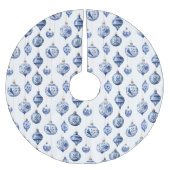 Chinoiserie-Blauer-Christbaumkugeln-Weihnachtsbaum Polyester Weihnachtsbaumdecke (Vorderseite)
